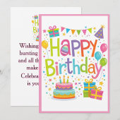 Carte d'anniversaire colorée et joyeuse