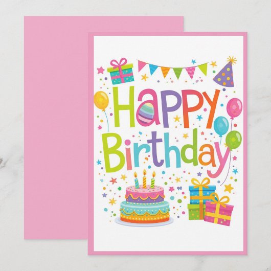 Carte d'anniversaire colorée et joyeuse
