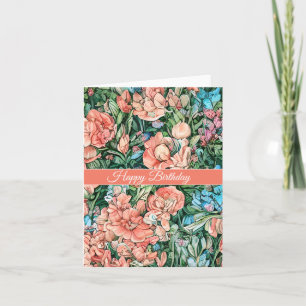 Carte d'anniversaire colorée Fleur sauvage Floral