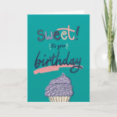 Carte d'anniversaire colorée moderne Cupcake (Devant)