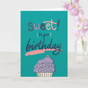 Carte d'anniversaire colorée moderne Cupcake