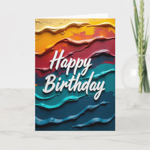 Carte d'anniversaire colorée ondulée