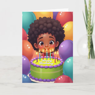 Carte d'anniversaire colorée pour enfant