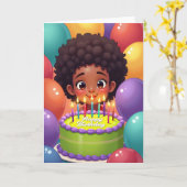 Carte d'anniversaire colorée pour enfant (Fleur jaune)