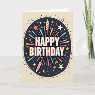 Carte d'anniversaire Colorful Burst