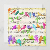 Carte d'anniversaire Colorful Musical Birds Spring (Dos)