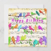 Carte d'anniversaire Colorful Musical Birds Spring (Devant)