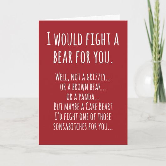Carte d'anniversaire Combat d'ours (Devant)