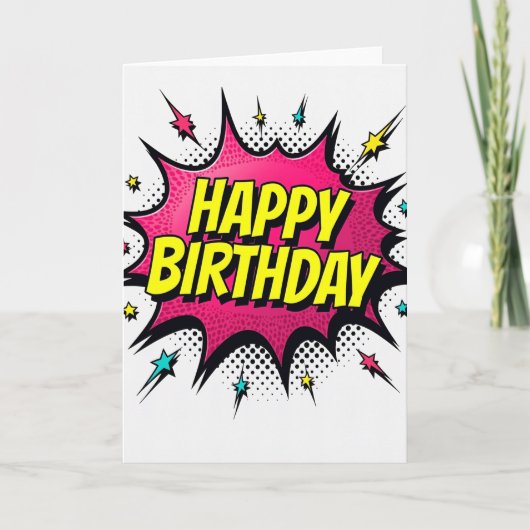 Carte d'anniversaire Comic Burst (Devant)