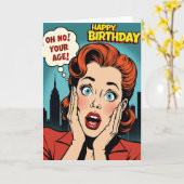 Carte d'anniversaire Comic Pop Art (Fleur jaune)