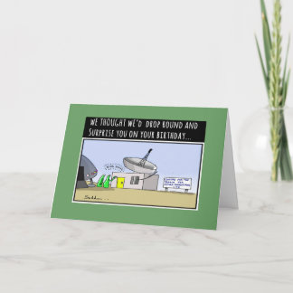 Carte d'anniversaire comique drôle de visite de