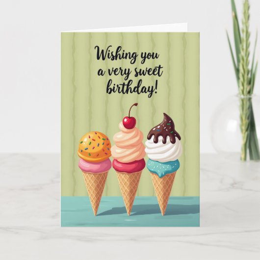 Carte d'anniversaire Cône Pastel (Devant)