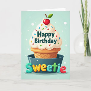 Carte d'anniversaire Cône Saupoudré