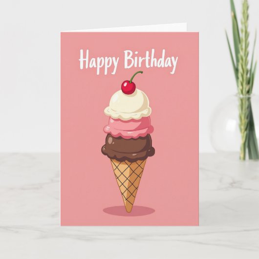 Carte d'anniversaire Cône Sucré (Devant)