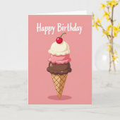 Carte d'anniversaire Cône Sucré (Fleur jaune)