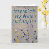 Carte d'anniversaire Confetti  (Fleur jaune)