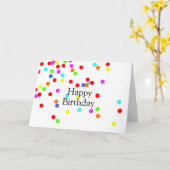 Carte d'anniversaire Confetti colorée (Fleur jaune)