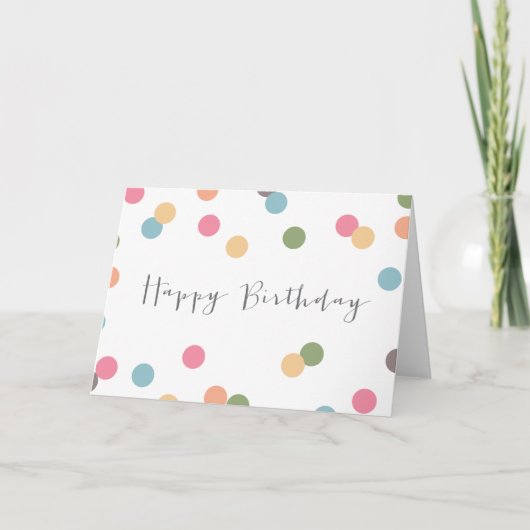 Carte d'anniversaire Confetti Dot vierge (Devant)