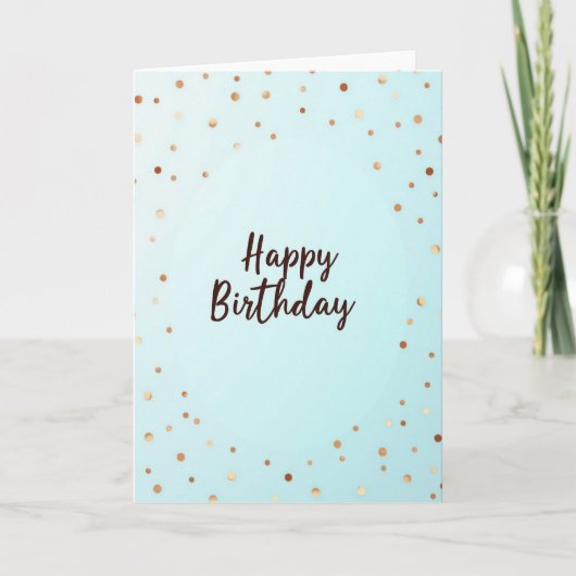 Carte d'anniversaire Confettis Bleus (Devant)