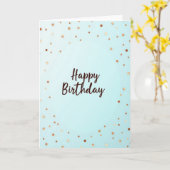 Carte d'anniversaire Confettis Bleus (Fleur jaune)