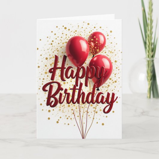 Carte d'anniversaire Confettis Dorés (Devant)