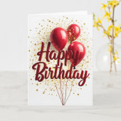 Carte d'anniversaire Confettis Dorés (Fleur jaune)