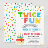 Carte d'anniversaire conjointe deux fois plus amus (Devant / Derrière)