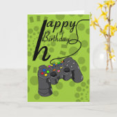 Carte d'anniversaire - contrôleur de console (Fleur jaune)