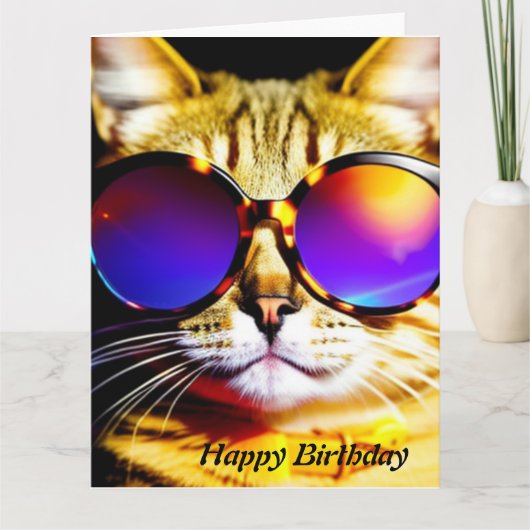 Carte d'anniversaire Cool Cat (Devant)
