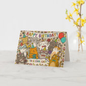 Carte d'anniversaire Cool Cat (Fleur jaune)