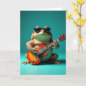 Carte d'anniversaire Cool Frog (Fleur jaune)