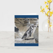 Carte d'anniversaire Cool Penguin (Fleur jaune)
