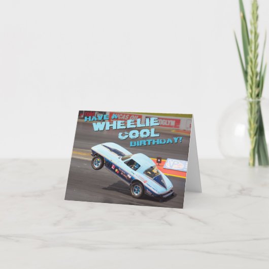 Carte d'anniversaire cool Wheelie (Devant)
