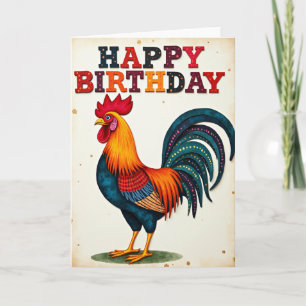 Carte d'anniversaire Coq d'art