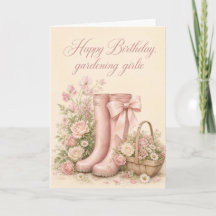 Carte d'anniversaire Coquette Allotment Wellies