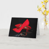 CARTE D'ANNIVERSAIRE COQUINE 'TALONS HAUTS ET MENO (Fleur jaune)