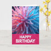 Carte d'anniversaire corail douce (Fleur jaune)