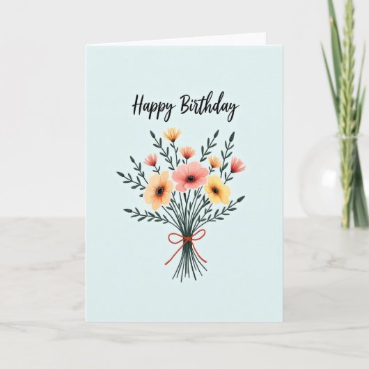 Carte d'anniversaire Corail Pêche (Devant)