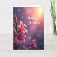 Carte d'anniversaire Corail Pétales