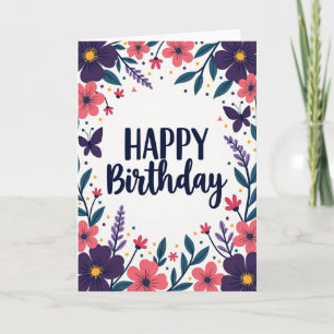 Carte d'anniversaire Corail Prune
