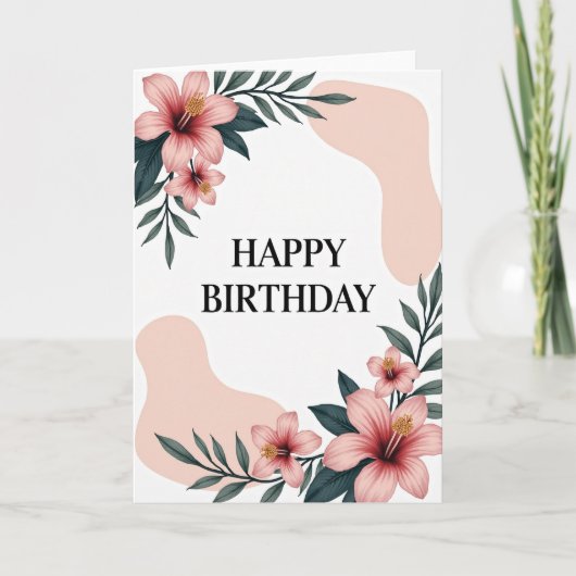 Carte d'anniversaire Corail Rose (Devant)