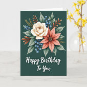 Carte d'anniversaire Coral Berry (Fleur jaune)