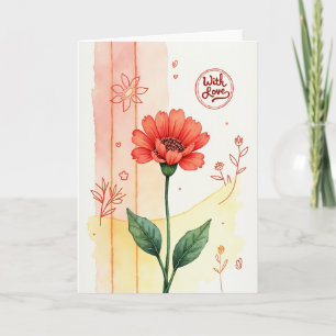 Carte d'anniversaire Coral Bloom
