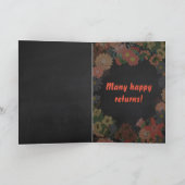 Carte d'anniversaire Coral, Or et Gris (Intérieur)