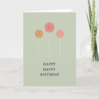 Carte d'anniversaire Coral Pom
