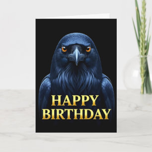CARTE D'ANNIVERSAIRE CORBEAU GROS PLAN DISTINCTIF