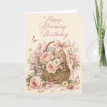 Carte d'anniversaire Corbeille de Jardin Coquette
