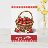 Carte d'anniversaire Corbeille Rustique (Fleur jaune)