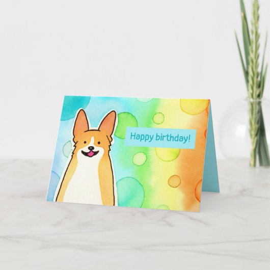 Carte d'Anniversaire Corgi (Devant)