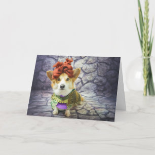 Carte d'anniversaire Corgi Queen